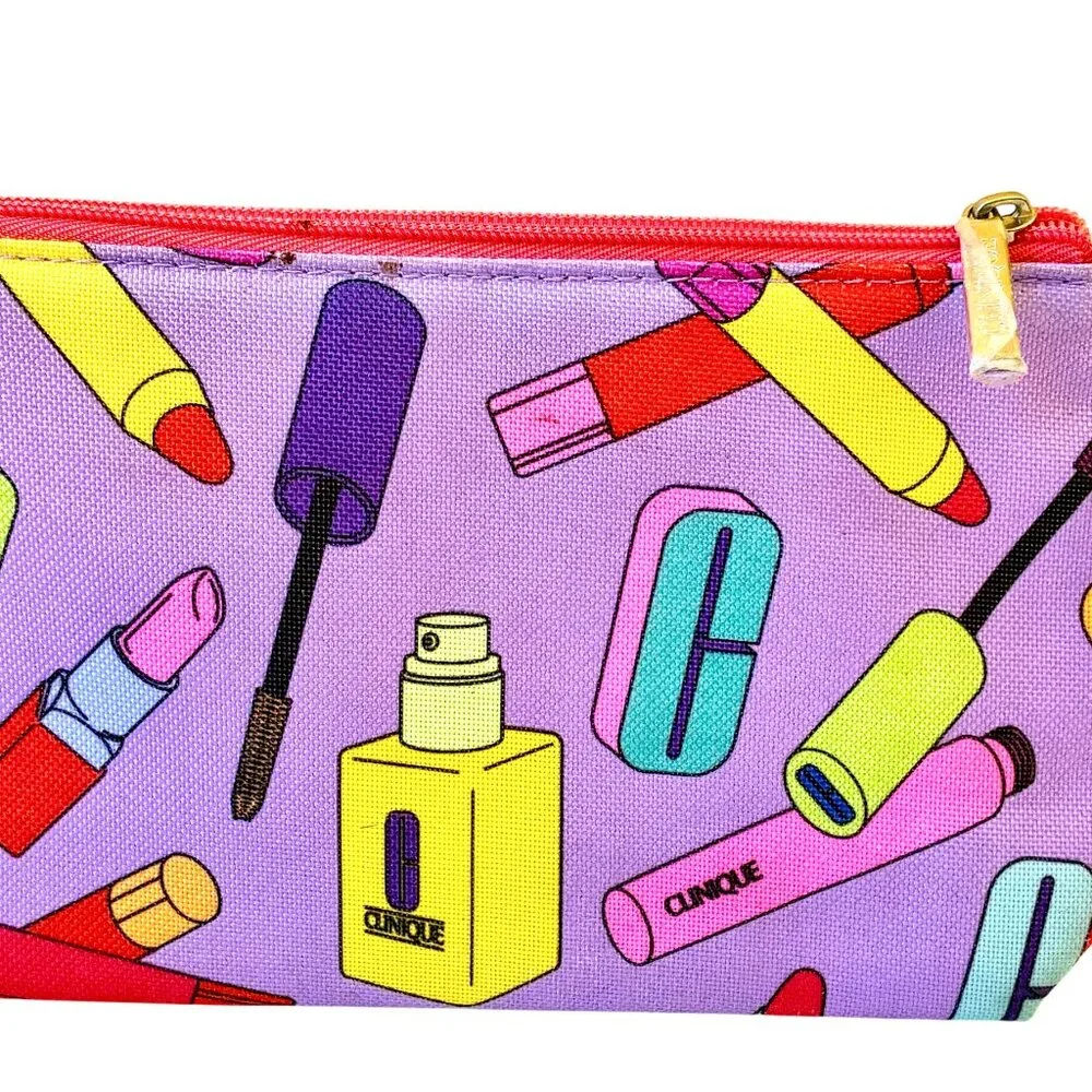 CLINIQUE Makeup Bag Zipper Pouch Lot of 2 Bags New